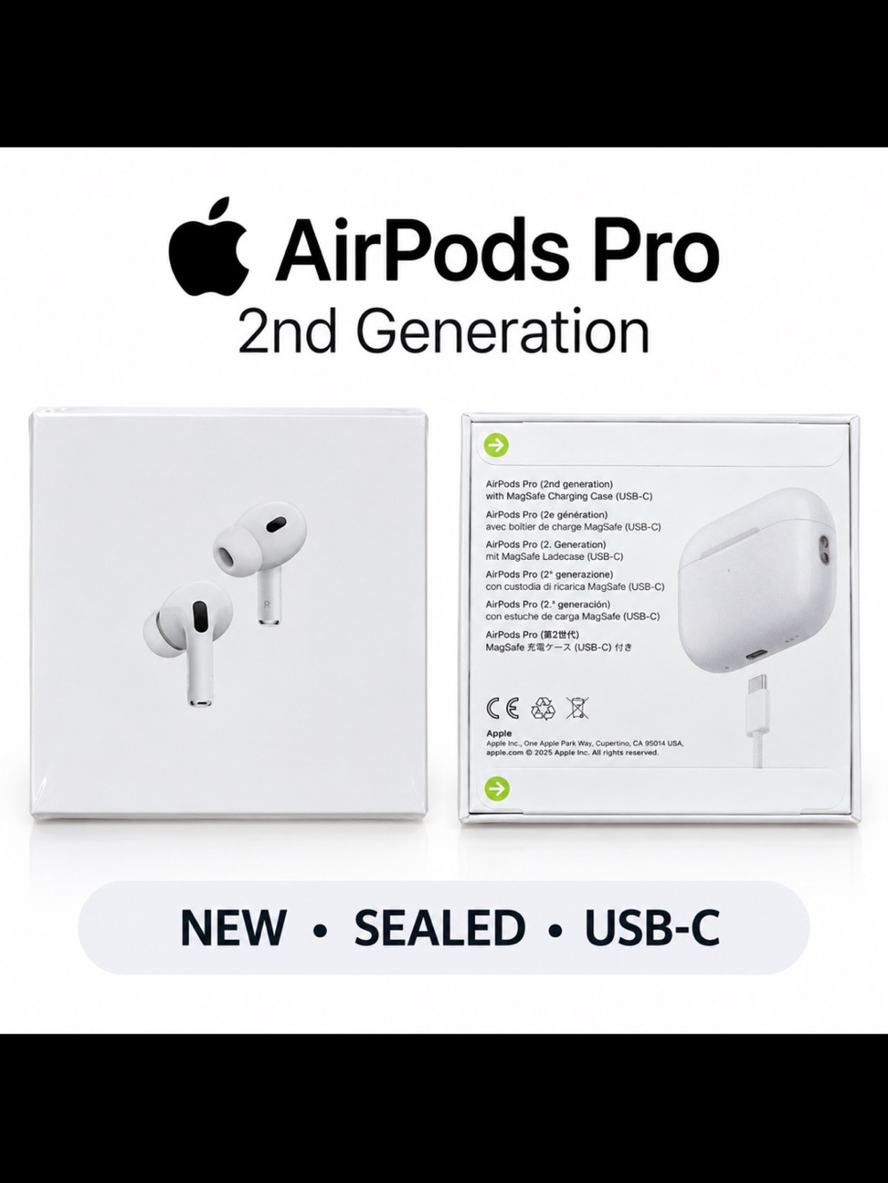 Apple AirPods Pro 2nd Generation - White Sealed Box